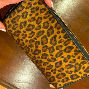 Leopard Print Calf Hair Wallet